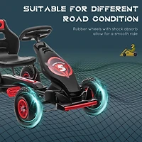 Kids Pedal Go Kart Ride-on Toy with Ergonomic Comfort, Pedal Car with Tough, Wear-Resistant Tread, Go Cart Kids Car for Boys & Girls with Suspension S