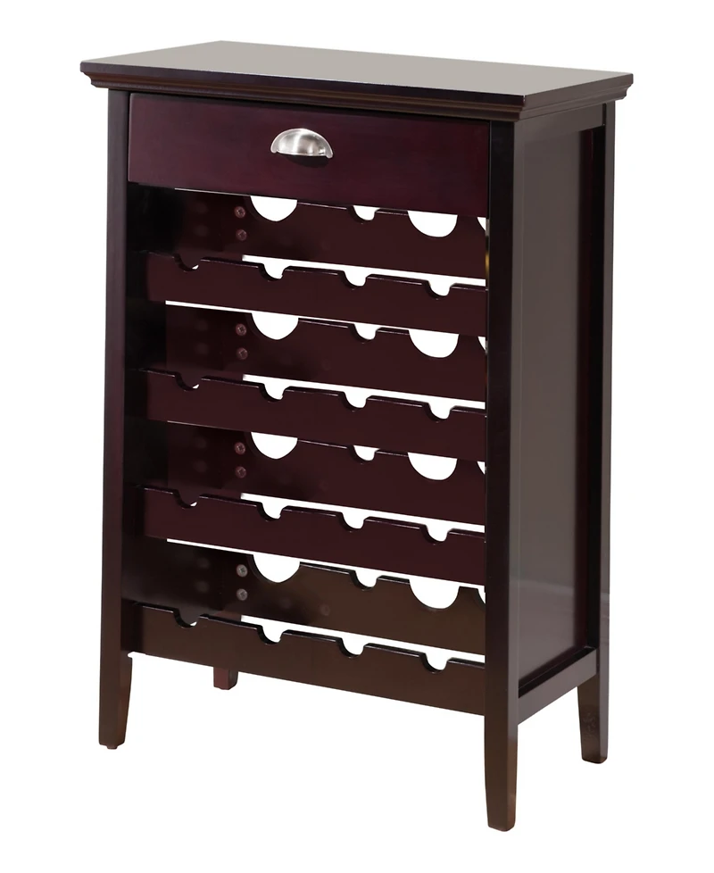 Kings Brand Furniture Wood Buffet Wine Rack Cabinet with Drawer, Dark Cherry