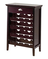 Kings Brand Furniture Wood Buffet Wine Rack Cabinet with Drawer, Dark Cherry