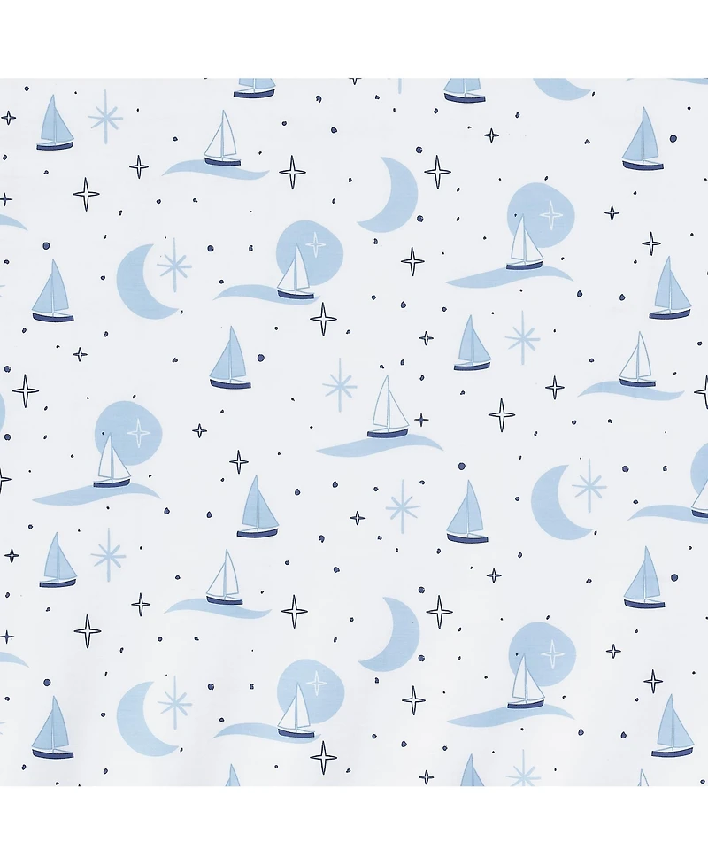 Lambs & Ivy Little Skipper Cotton Nautical Sailboat Fitted Crib/Toddler Sheet