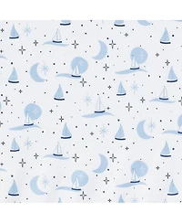 Lambs & Ivy Little Skipper Cotton Nautical Sailboat Fitted Crib/Toddler Sheet