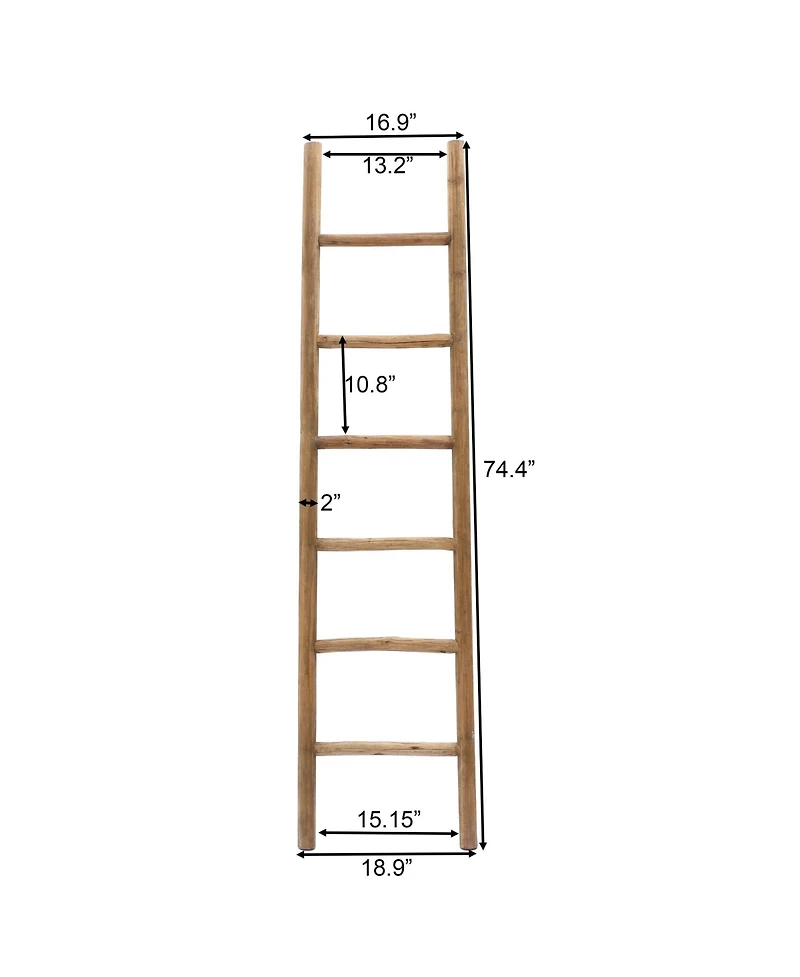 LuxenHome Rustic 6ft Decorative Blanket Ladder