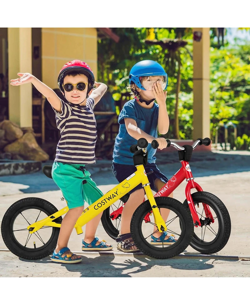 12 Inch Toddler Balance Bike No Pedal Training Bicycle with Inflatable Rubber Tires