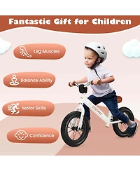 12 Inch Toddler Balance Bike No Pedal Training Bicycle with Inflatable Rubber Tires