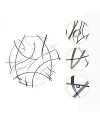 LuxenHome Silver and Gray Abstract Round Metal Wall Decor