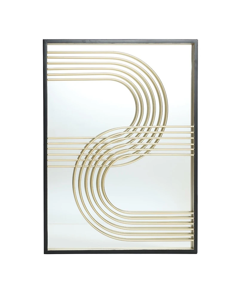 LuxenHome Set of 2 Modern Iron Loops Rectangular Accent Wall Mirrors
