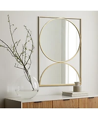 LuxenHome Gold Hourglass Frame Metal Modern Accent Wall Mirror