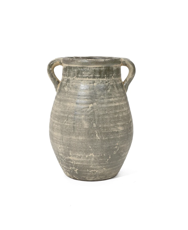 LuxenHome Rustic Farmhouse Brown Jug 12.5-Inch Tall Terracotta Vase