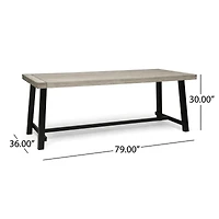 Streamdale Modern Acacia Wood Outdoor Dining Table For 8