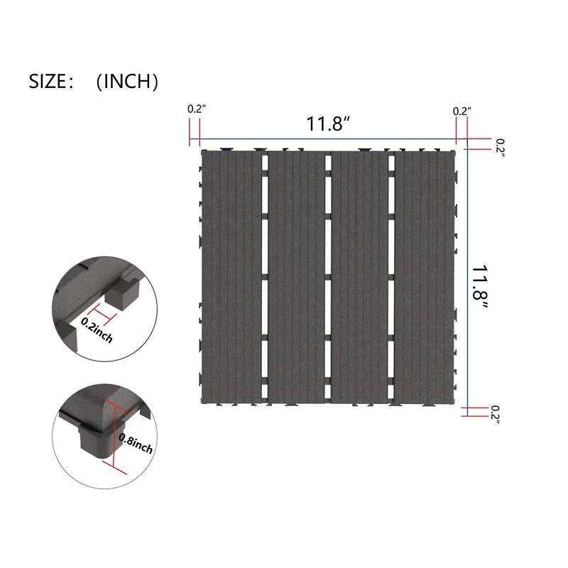 Streamdale Patio Deck Tiles 44 Pack for All-Weather Use