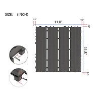 Streamdale Patio Deck Tiles 44 Pack for All-Weather Use