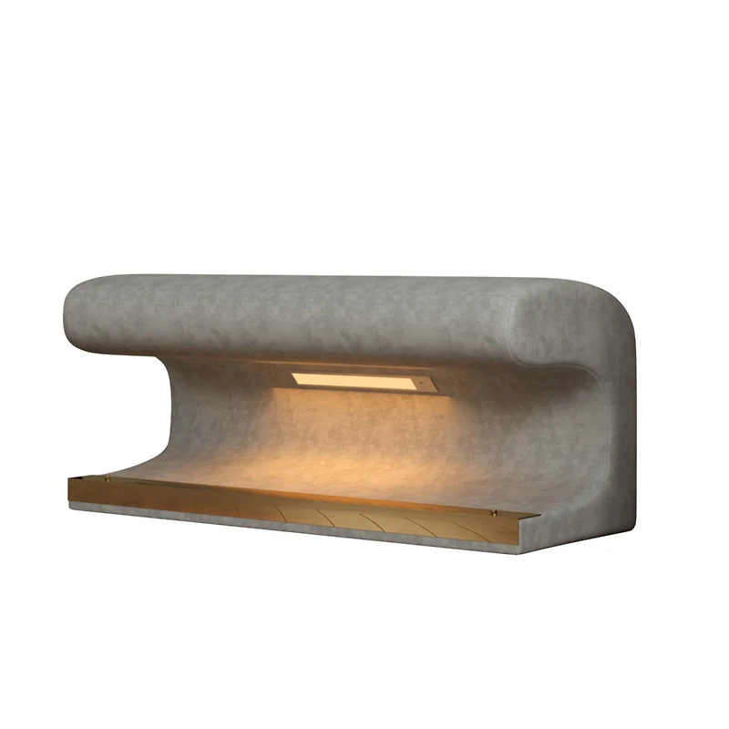Streamdale Leather Bench Ottoman with Led Light