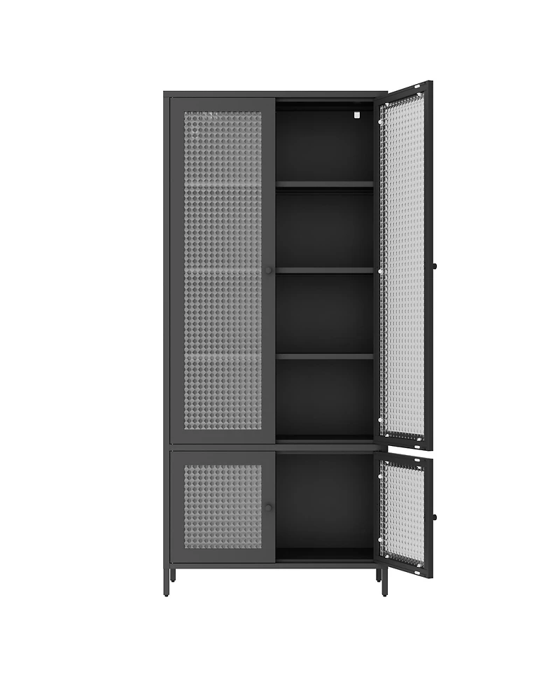 Streamdale 4-Door Metal Storage Display Cabinet with Glass Tempered Doors