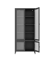 Streamdale 4-Door Metal Storage Display Cabinet with Glass Tempered Doors