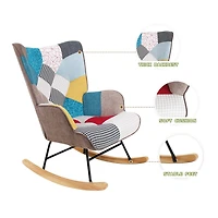 Streamdale Mid Century Rocking Chair with Ottoman