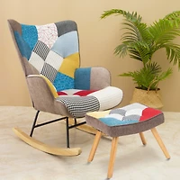 Streamdale Mid Century Rocking Chair with Ottoman