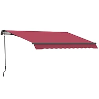 10' x 8' Retractable Awning, Patio Awnings, Sunshade Shelter w/ Manual Crank Handle, Uv & Water-Resistant Fabric and Aluminum Frame for Deck, Balcony,