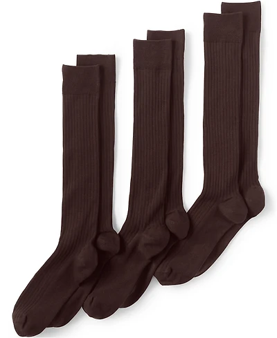 Lands' End Men's Seamless Toe Over the Calf Rib Dress Socks 3-pack