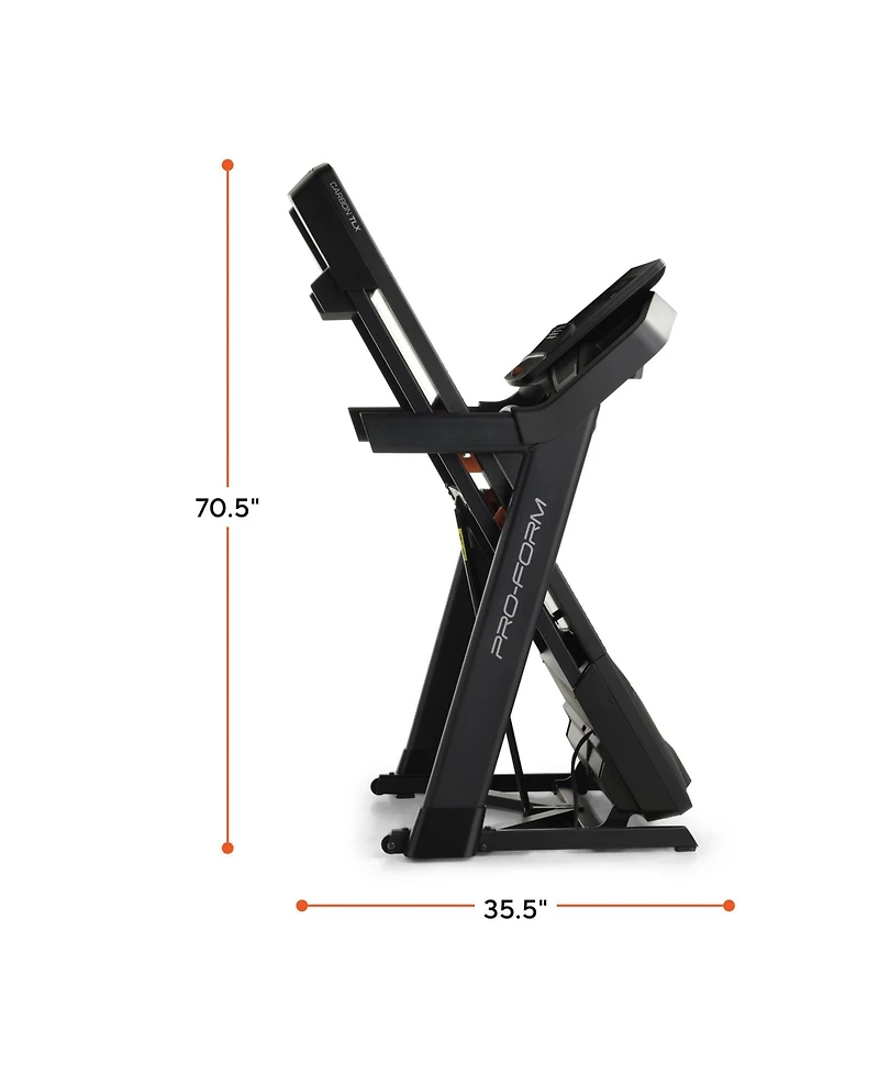 ProForm Carbon Tlx Treadmill for Walking and Running with Built-In Fan and SpaceSaver Design