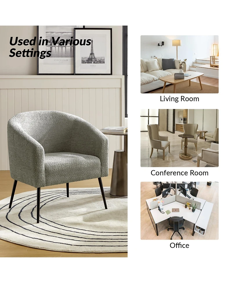 Hal Modern Boucle Armchair with Metal Leg