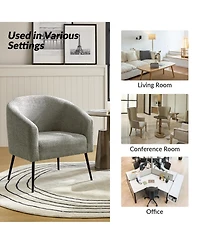 Hal Modern Boucle Armchair with Metal Leg