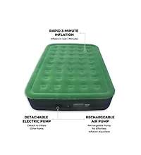 Nature Nest Portable Blow Up Queen Air Mattress with Built-In / Detachable Pump