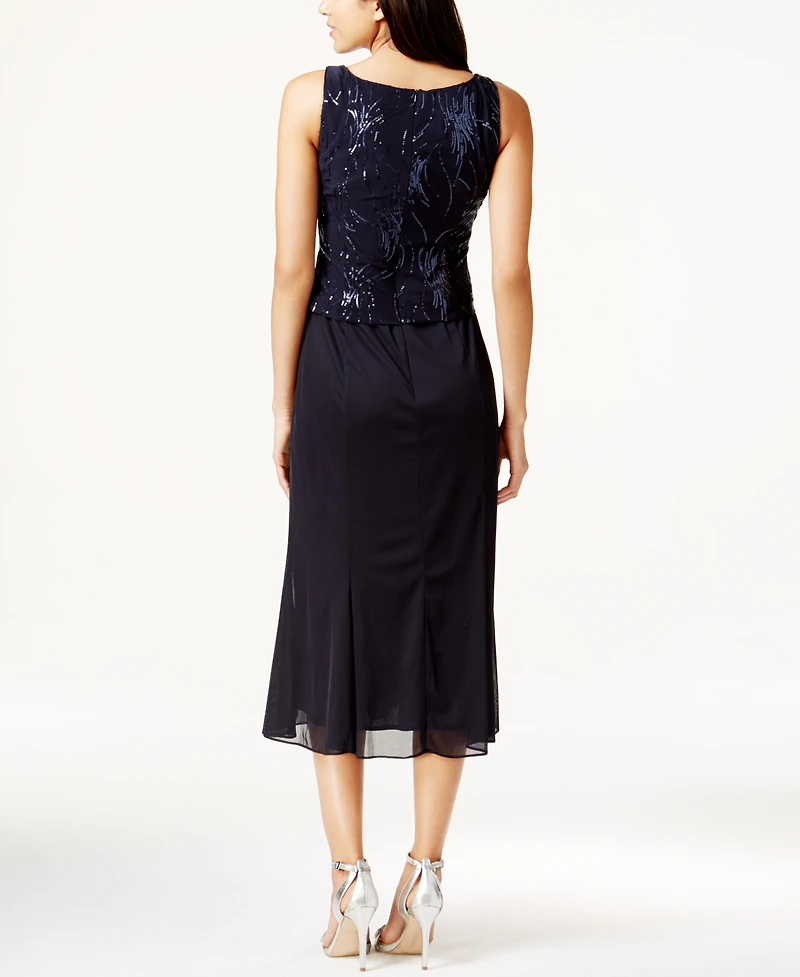 Alex Evenings Petite Sequined Midi Dress and Jacket
