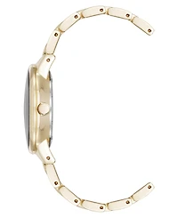 Anne Klein Women's Quartz Minimalist Burgundy and Gold-Tone Alloy Metal Watch, 32mm