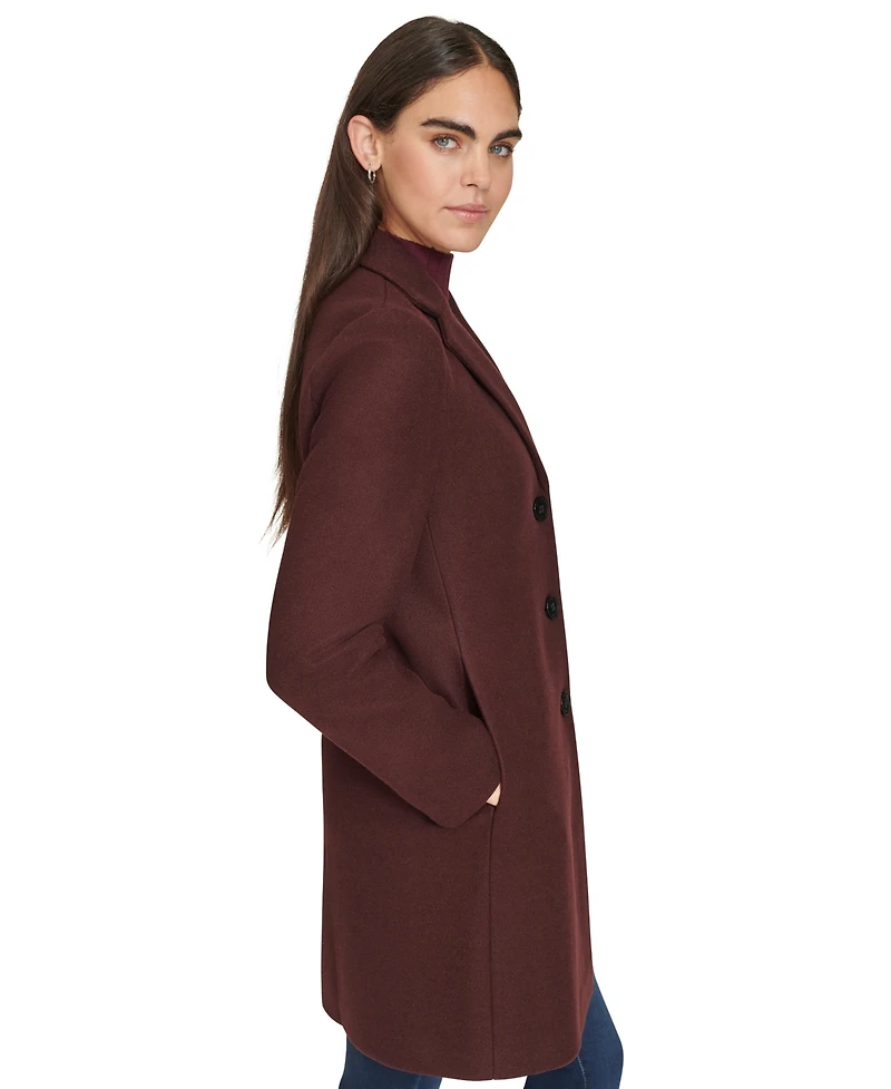 Calvin Klein Women's Single-Breasted Notched-Collar Coat