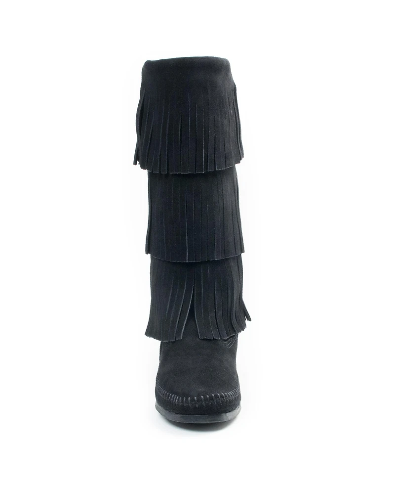 Minnetonka Women's Suede 3-Layer Fringe Boots