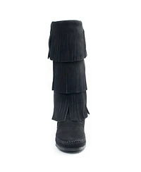 Minnetonka Women's Suede 3-Layer Fringe Boots