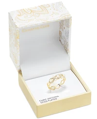 Charter Club Gold-Tone Crystal & Imitation Pearl Braid Style Ring, Exclusively at Macy's