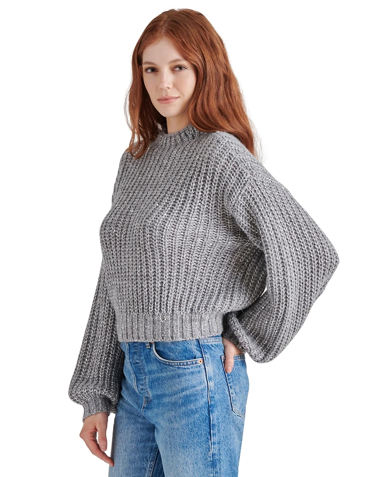 Steve Madden Women's Martina Sequined Mock-Neck Sweater