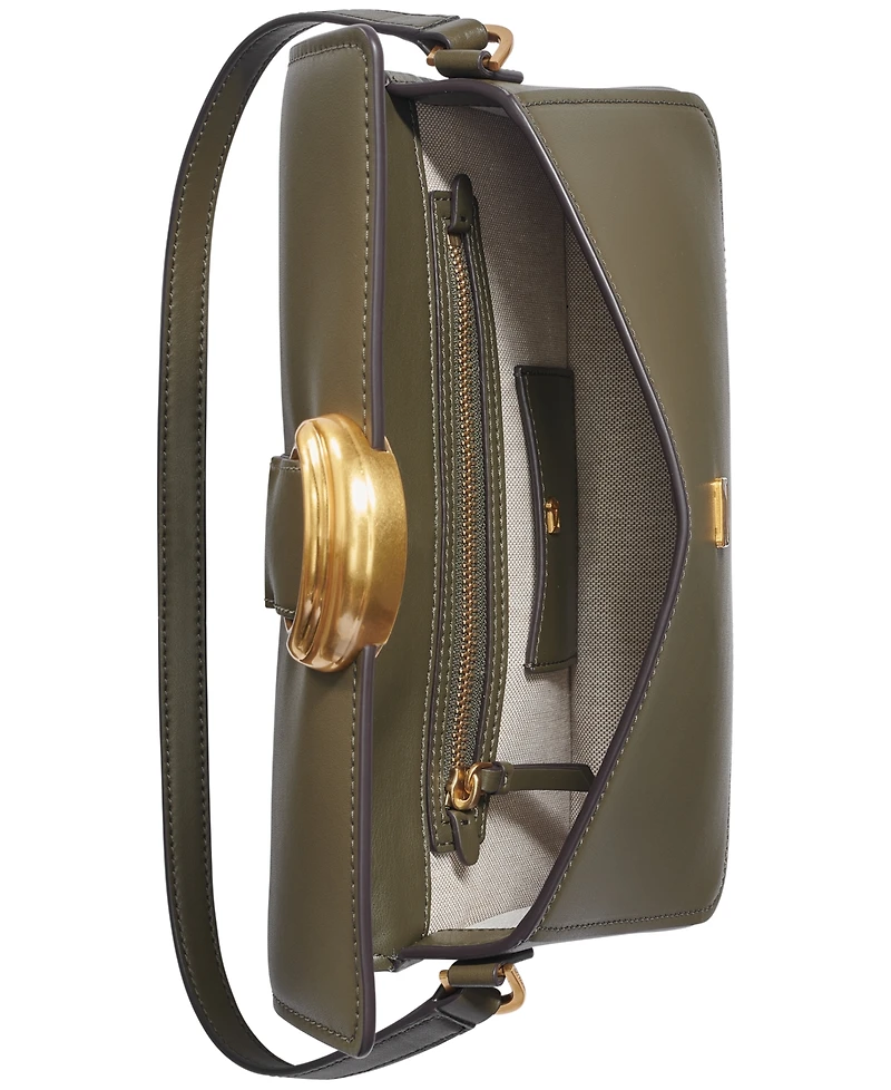 Donna Karan New York Valley Stream Leather Buckle Shoulder with Removable Strap