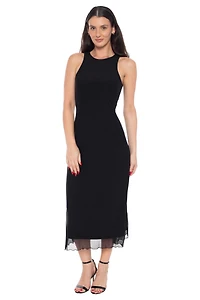 Bebe Women's PowerMesh A-line Maxi Dress