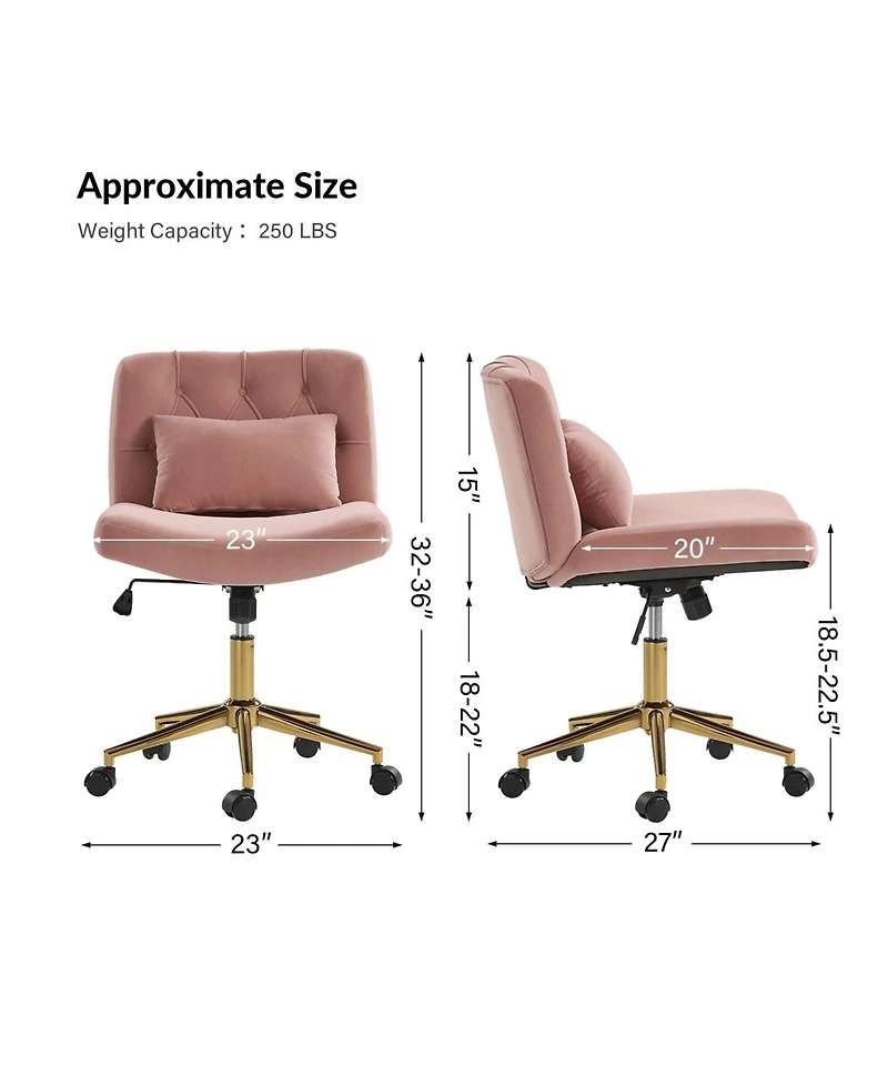 Hulala Home Sinclair Modern Office Chair with Sgs International Certified Stainless Steel Gas Spring