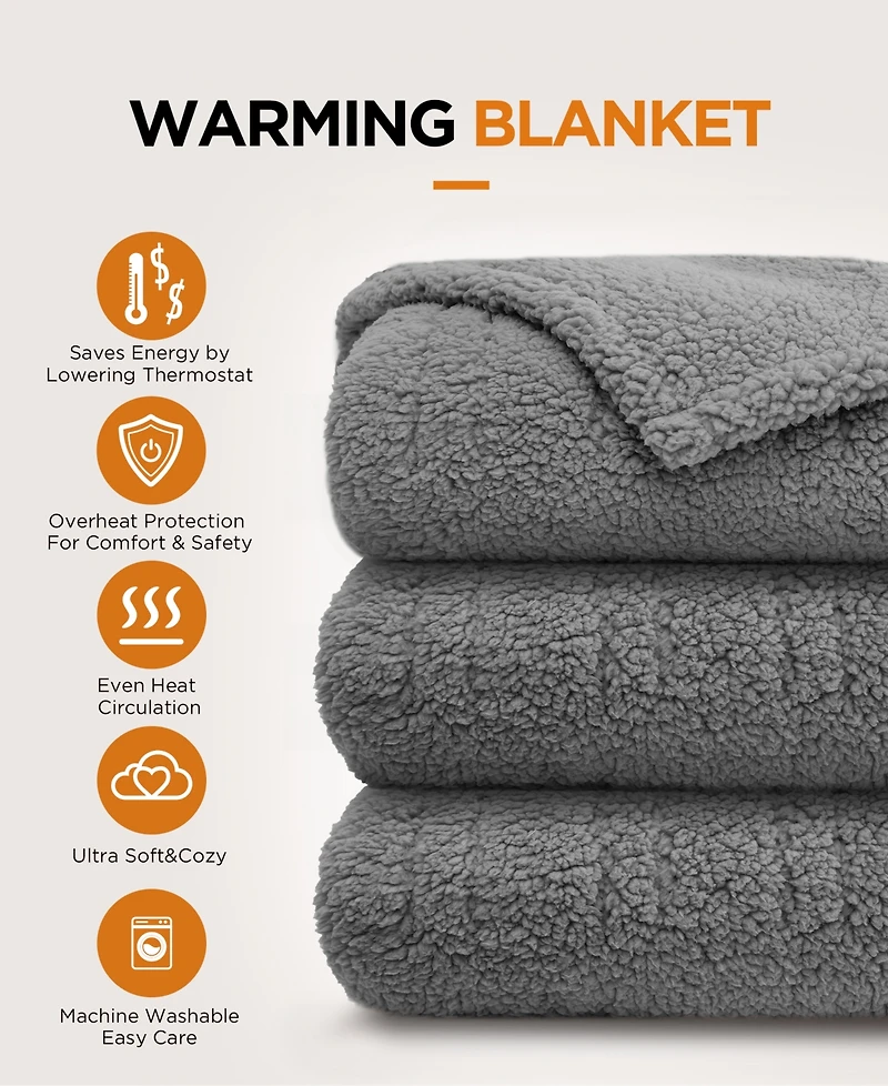 Westinghouse Heated Sherpa Throw, 50" x 60"