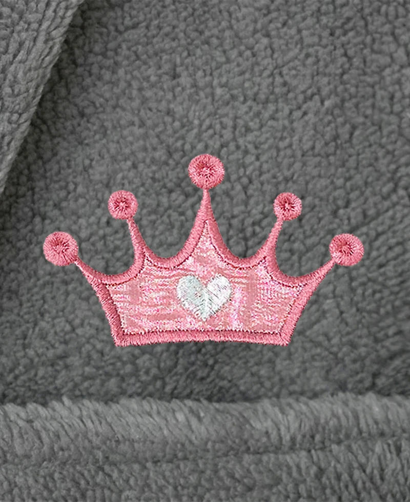 Linum Home Kids Crown Super Plush Double Brushed Hooded Bathrobe