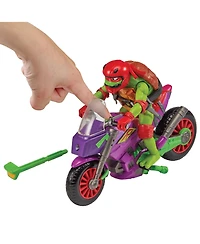 Teenage Mutant Ninja Turtles Purple Dragon Cycle with Raphael Action Figure Toy