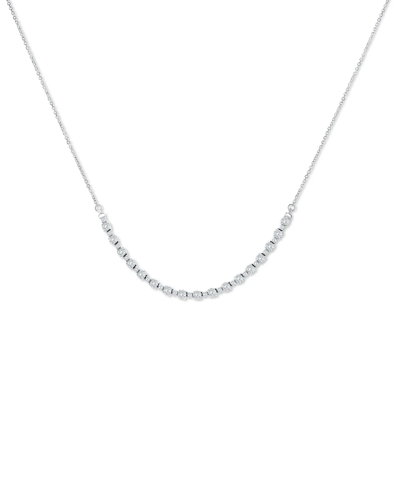 Diamond Curved Bar Collar Necklace (1-1/2 ct. t.w.) 14k White or Yellow Gold, 16" + 2" extender
