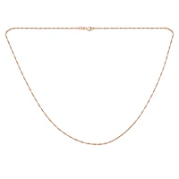 Bling Jewelry Thin 1.5MM Singapore Twisted Rope Chain Necklace Rose Gold Plated Silver