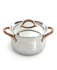 BergHOFF Ouro Gold 11Pc 18/10 Stainless Steel Cookware Set, Ss Lids, Rose Gold Handles