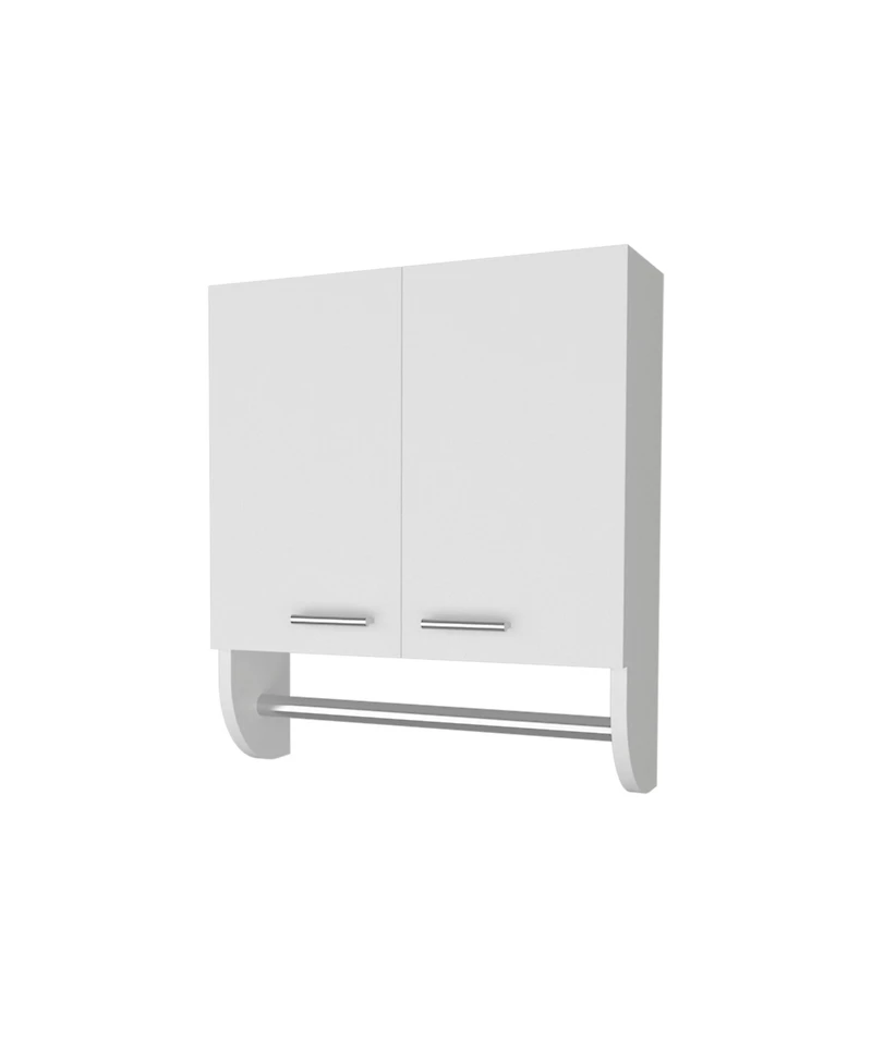 Fm Furniture Goodyear Medicine Cabinet in Melamine With a Towel Bar, White