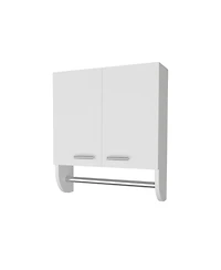 Fm Furniture Goodyear Medicine Cabinet in Melamine With a Towel Bar, White