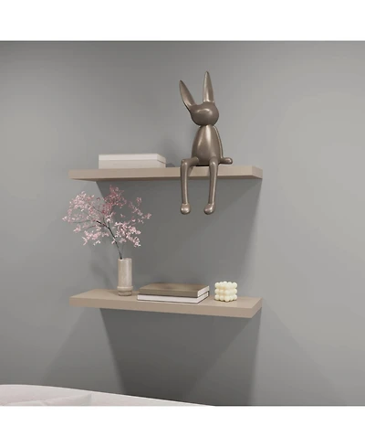 Fm Furniture Iva Floating Shelf in Melamine x2, Taupe