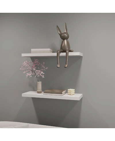 Fm Furniture Iva Floating Shelf in Melamine x2, Snow White