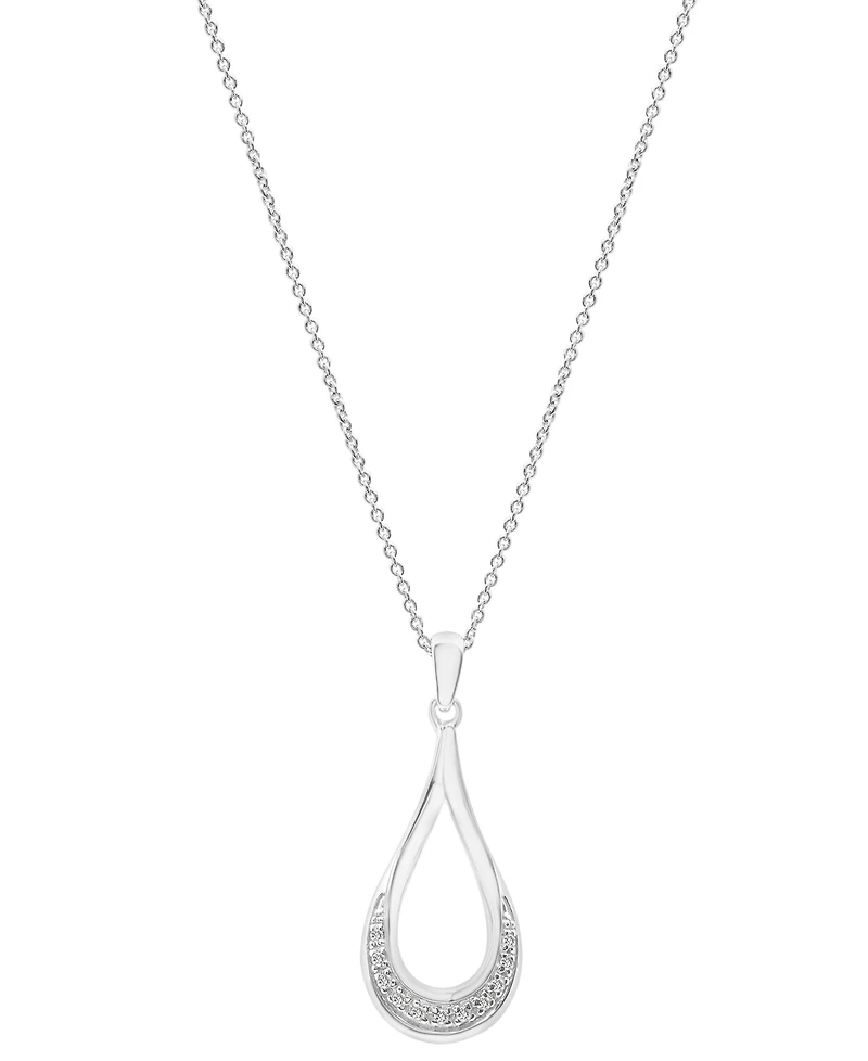 2-Pc. Set Diamond Open Teardrop Pendant Necklace & Matching Drop Earrings (1/6 ct. t.w.) in Sterling Silver, Created for Macy's