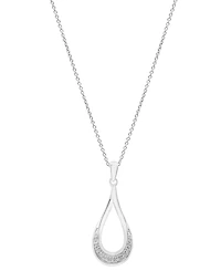 2-Pc. Set Diamond Open Teardrop Pendant Necklace & Matching Drop Earrings (1/6 ct. t.w.) in Sterling Silver, Created for Macy's