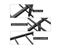 gaomon Queen Size Bed Frame with Rattan Headboard and Footboard, Rattan Platform Bed Frame, Mattress Foundation, No Box Spring Needed, Black