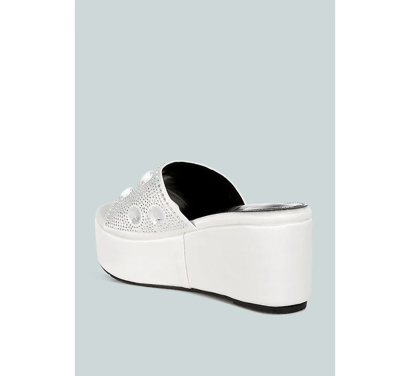 Meta charts Diamante & Rhinestone Flatform Sandals